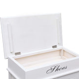 NNEVL Shoe Cabinet White 50x28x98 cm Paulownia Wood
