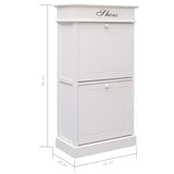 NNEVL Shoe Cabinet White 50x28x98 cm Paulownia Wood