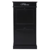 NNEVL Shoe Cabinet Black 50x28x98 cm Paulownia Wood