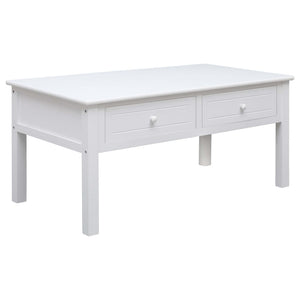 NNEVL Coffee Table White 100x50x45 cm Wood