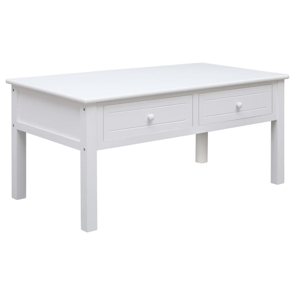 NNEVL Coffee Table White 100x50x45 cm Wood