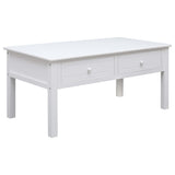 NNEVL Coffee Table White 100x50x45 cm Wood