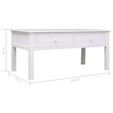 NNEVL Coffee Table White 100x50x45 cm Wood