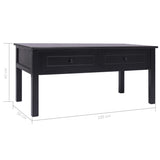 NNEVL Coffee Table Black 100x50x45 cm Wood