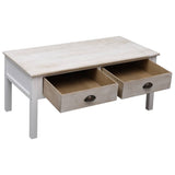 NNEVL Coffee Table White and Natural 100x50x45 cm Wood