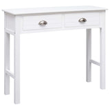 NNEVL Console Table White 90x30x77 cm Wood