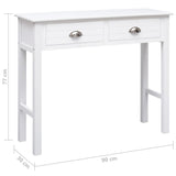 NNEVL Console Table White 90x30x77 cm Wood