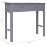 NNEVL Console Table Grey 90x30x77 cm Wood