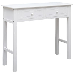 NNEVL Console Table White 90x30x77 cm Wood
