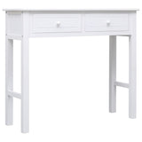 NNEVL Console Table White 90x30x77 cm Wood