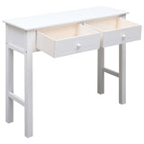 NNEVL Console Table White 90x30x77 cm Wood