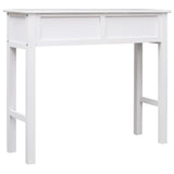 NNEVL Console Table White 90x30x77 cm Wood