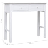 NNEVL Console Table White 90x30x77 cm Wood