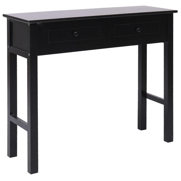 NNEVL Console Table Black 90x30x77 cm Wood