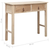 NNEVL Console Table Natural 90x30x77 cm Wood