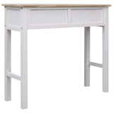 NNEVL Console Table White and Natural 90x30x77 cm Wood