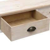 NNEVL Console Table White and Natural 90x30x77 cm Wood