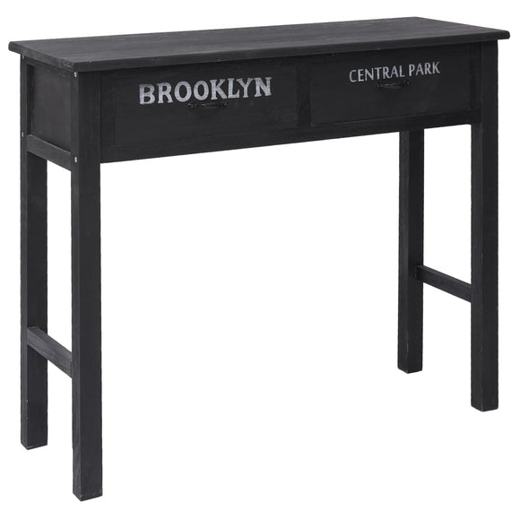 NNEVL Console Table Black 90x30x77 cm Wood