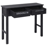 NNEVL Console Table Black 90x30x77 cm Wood