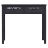 NNEVL Console Table Black 90x30x77 cm Wood