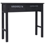 NNEVL Console Table Black 90x30x77 cm Wood
