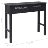 NNEVL Console Table Black 90x30x77 cm Wood