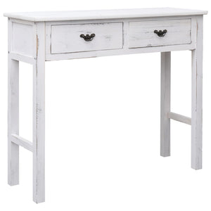 NNEVL Console Table Antique White 90x30x77 cm Wood