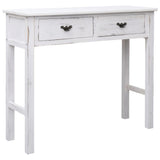 NNEVL Console Table Antique White 90x30x77 cm Wood