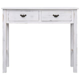 NNEVL Console Table Antique White 90x30x77 cm Wood