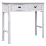 NNEVL Console Table Antique White 90x30x77 cm Wood