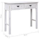 NNEVL Console Table Antique White 90x30x77 cm Wood