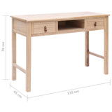 NNEVL Writing Desk Natural 110x45x76 cm Wood