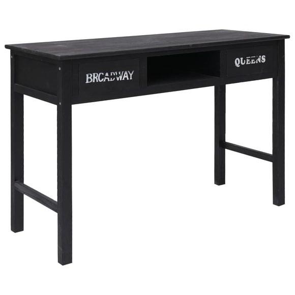 NNEVL Console Table Black 110x45x76 cm Wood