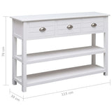 NNEVL Sideboard White 115x30x76 cm Wood