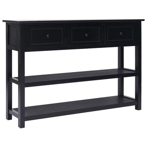 NNEVL Sideboard Black 115x30x76 cm Wood