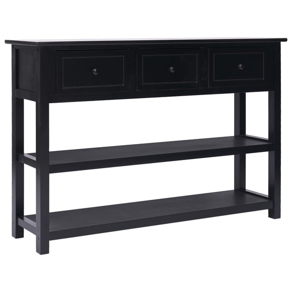 NNEVL Sideboard Black 115x30x76 cm Wood