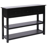 NNEVL Sideboard Black 115x30x76 cm Wood