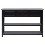 NNEVL Sideboard Black 115x30x76 cm Wood