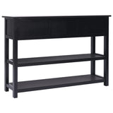 NNEVL Sideboard Black 115x30x76 cm Wood