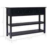 NNEVL Sideboard Black 115x30x76 cm Wood
