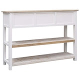 NNEVL Sideboard Natural and White 115x30x76 cm Wood