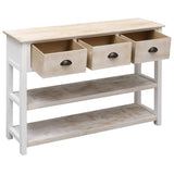 NNEVL Sideboard Natural and White 115x30x76 cm Wood