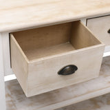NNEVL Sideboard Natural and White 115x30x76 cm Wood