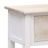 NNEVL Sideboard Natural and White 115x30x76 cm Wood