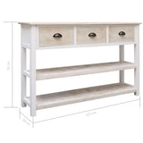 NNEVL Sideboard Natural and White 115x30x76 cm Wood