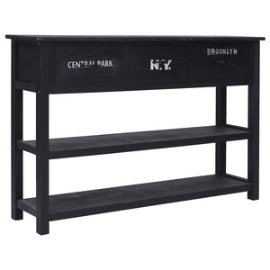 NNEVL Sideboard Black 115x30x76 cm Wood