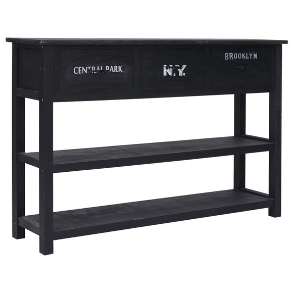 NNEVL Sideboard Black 115x30x76 cm Wood