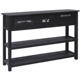 NNEVL Sideboard Black 115x30x76 cm Wood