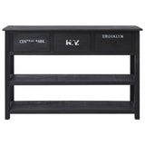 NNEVL Sideboard Black 115x30x76 cm Wood
