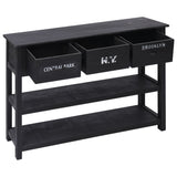 NNEVL Sideboard Black 115x30x76 cm Wood